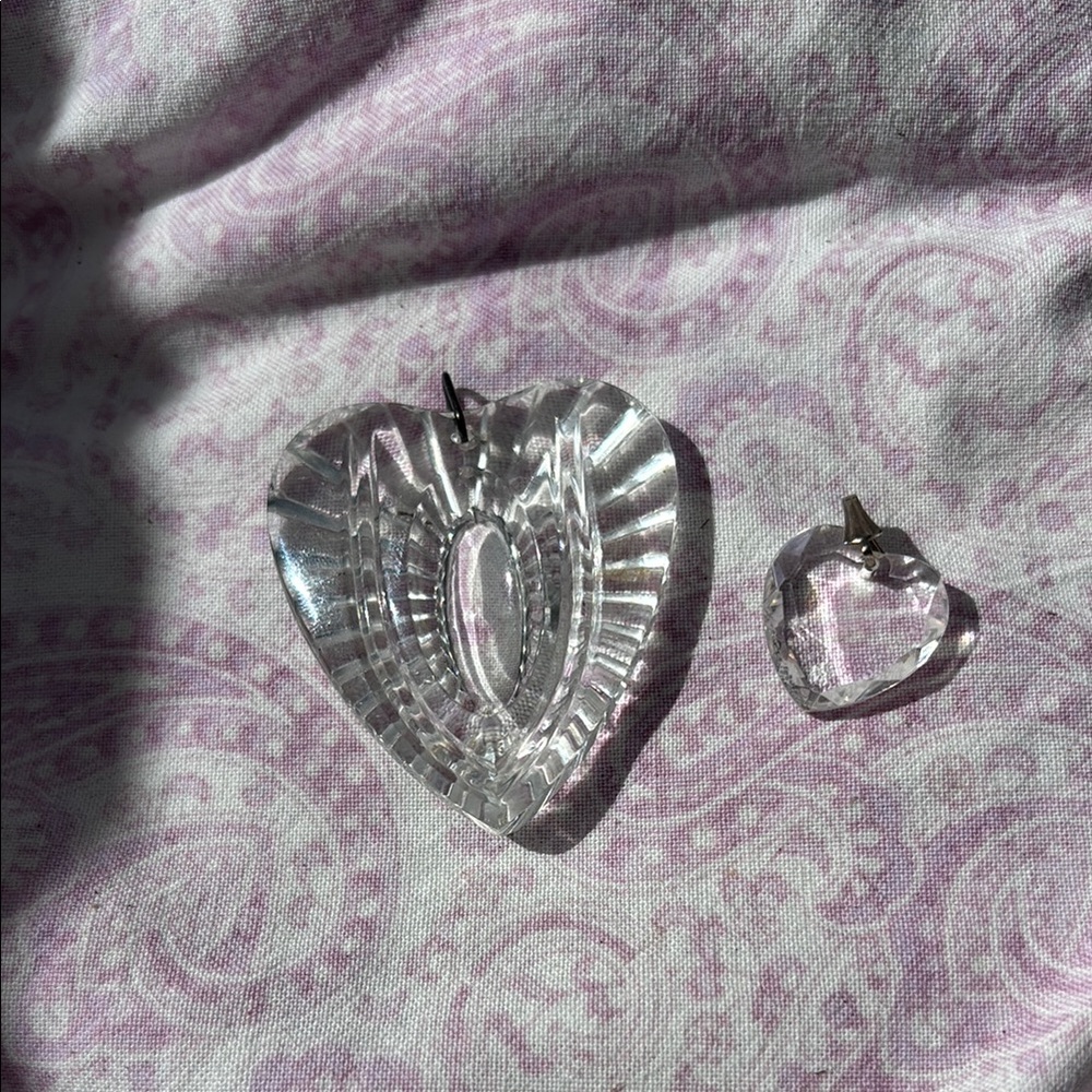 Vintage Waterford Faceted Crystal Pendant and smaller pendant